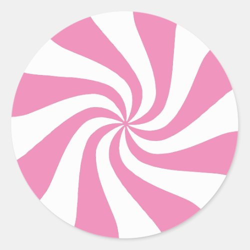 Any Color with White Peppermint Swirl Tree Skirt Classic Round Sticker