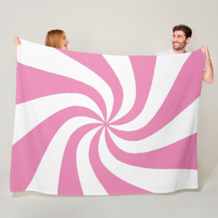 Any Color with White Peppermint Swirl Tree Skirt Fleece Blanket