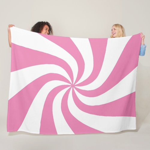 Any Color with White Peppermint Swirl Tree Skirt Fleece Blanket