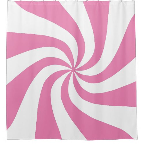 Any Color with White Peppermint Swirl Tree Skirt Shower Curtain