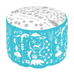 Any Color Woodland Creatures Fox Nursery Decor Pouf