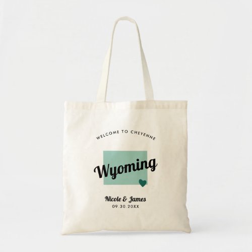 Any Color Wyoming Map Wedding Welcome Bag Tote Bag