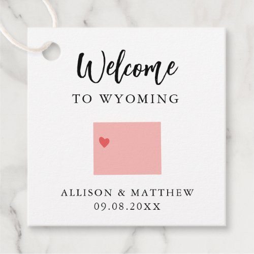 Any Color Wyoming State Wedding Welcome Bag Favor Tags