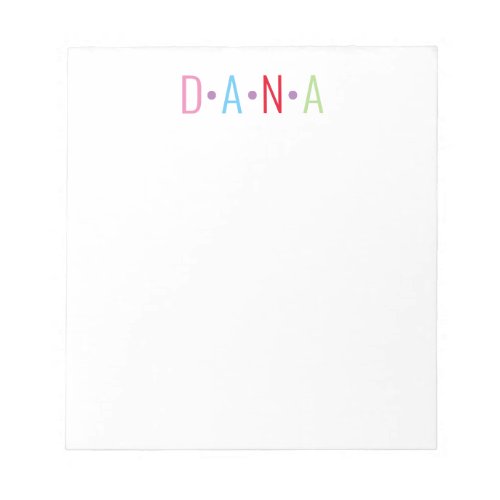 Any Colors _ 4 Letters Name Dots Notepad