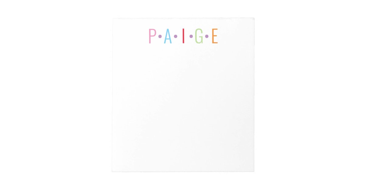 Any Colors 5 Letters Name Dots Notepad Zazzle
