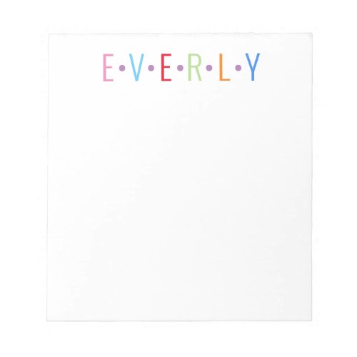 Any Colors _ 6 Letters Name Dots Notepad