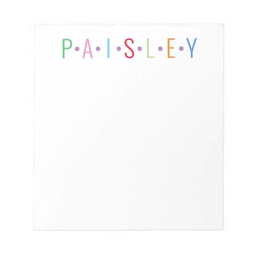 Any Colors _ 7 Letters Name Dots Notepad