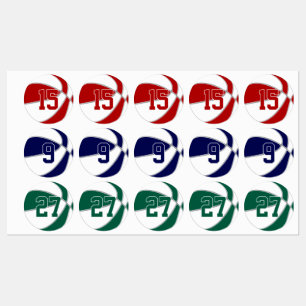 ANY colors basketball labels for up to 3 athletes