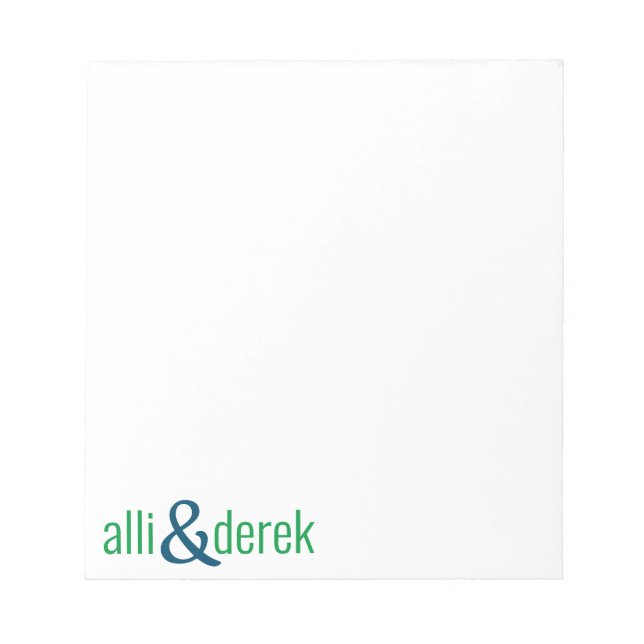 Any Colors - Block Names Couples Notepad (Front)