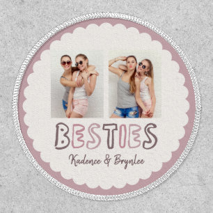 Any Colors Cute Scalloped 2 Photo Besties Patch
