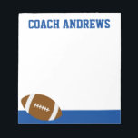 Any Colors Football Personalized Notepad<br><div class="desc">PreppyPrint.com - Add your personalized touch to this notepad. Click "personalize" then "customize" to change the font color and size to adjust for the right look for your name. Transfer this design onto the products of your choice too! Please visit my designer store,  PreppyPrint.com,  for coordinating items.</div>