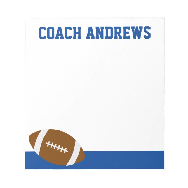 Any Colors Football Personalized Notepad (Front)