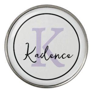 Any Colors Lavender Cute Name Monogram Golf Ball Marker