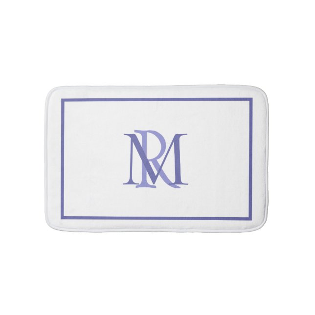 Any Colors Overlapping Initials Monogram Bath Mat (Front)