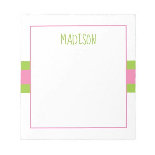Any Colors _ Ribbon Stripes Personalized Notepad