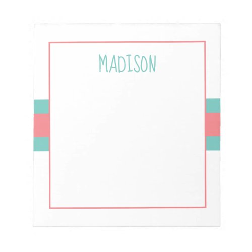Any Colors _ Ribbon Stripes Personalized Notepad