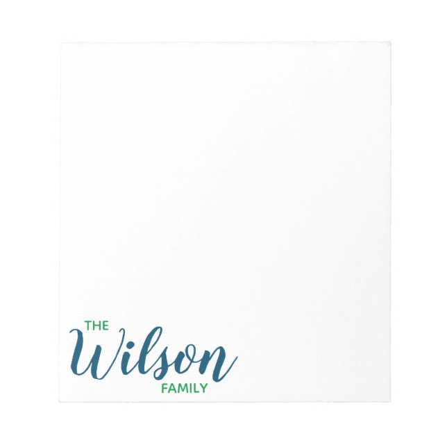 Any Colors - Script & Block Family Notepad (Front)