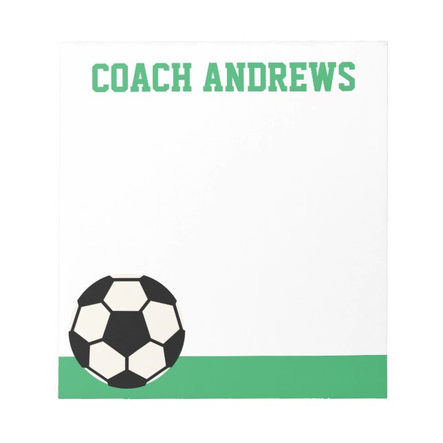 Any Colors Soccer Personalized Notepad (Front)