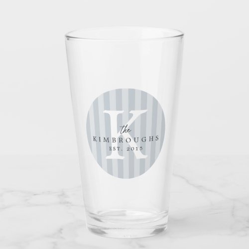 Any Colors Striped Circle Family Monogram Glass