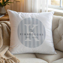 Any Colors Striped Circle Family Monogram