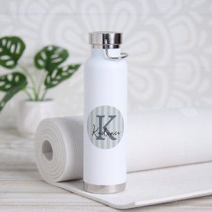 Any Colors Striped Circle Monogram Water Bottle