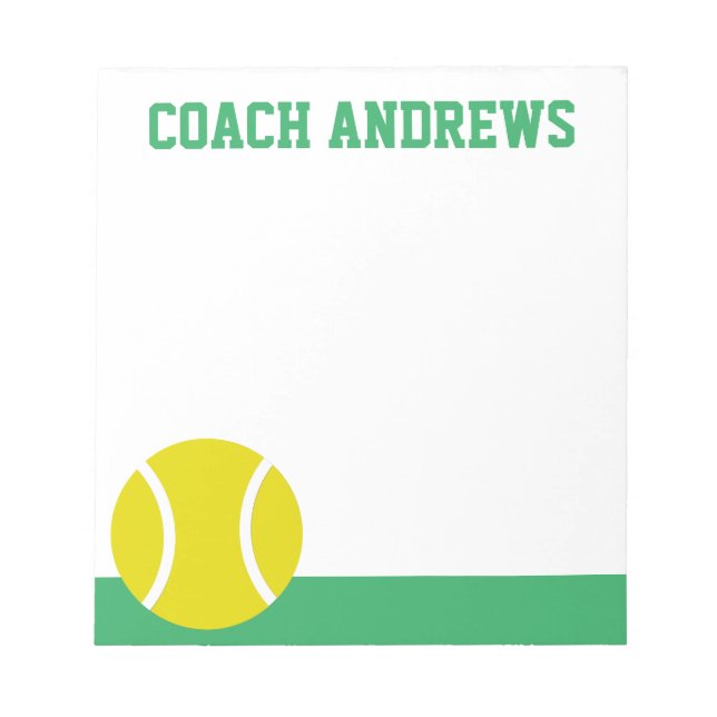 Any Colors Tennis Personalized Notepad (Front)