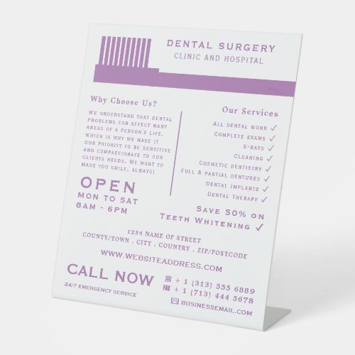 Any Colour Toothbrush Dentistry Dentist Advert Pedestal Sign