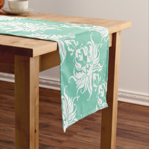 Any Custom Color Damask Pattern Short Table Runner
