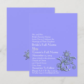 Any Custom Color Periwinkle Blue Floral Postcard
