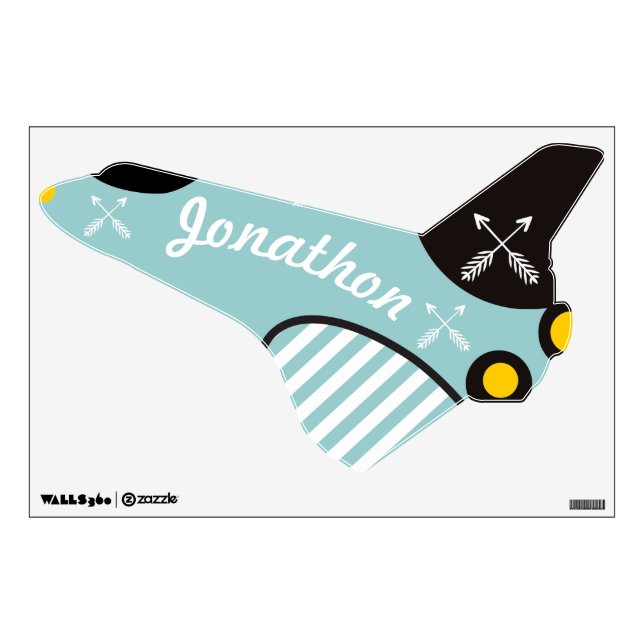 Any Custom Color Personalized Airplane Wall Decal (Front)