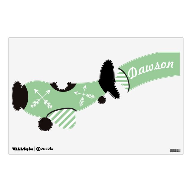 Any Custom Color Personalized Airplane Wall Decal (Front)