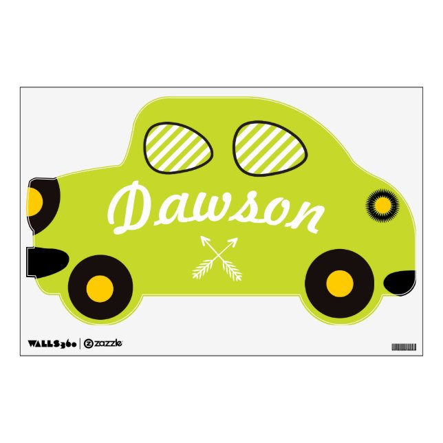 Any Custom Color Personalized Car Wall Decal (Front)