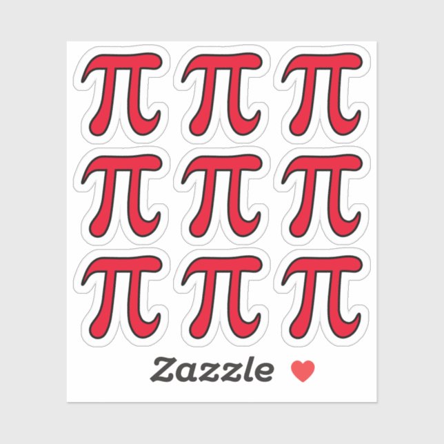 Any custom color pi symbol stickers (Sheet)