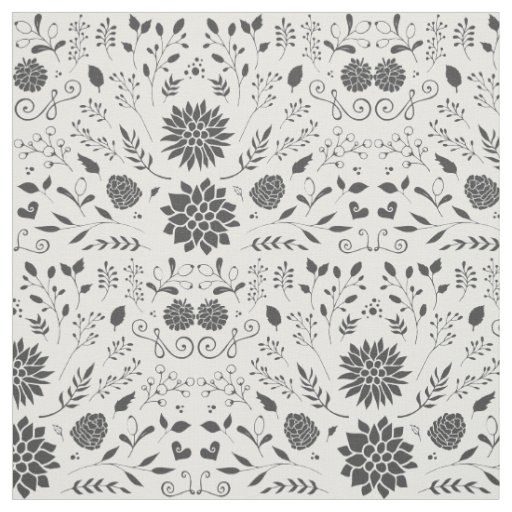 Any Custom Color Rustic Floral Pattern Fabric
