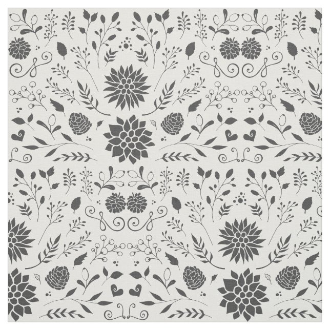 Any Custom Color Rustic Floral Pattern Fabric (Swatch)