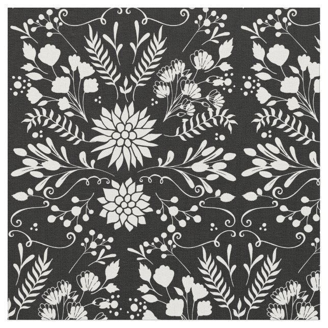 Any Custom Color Rustic Floral Pattern Fabric (Close Up)