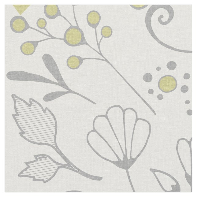 Any Custom Color Rustic Floral Pattern Fabric (Close Up)