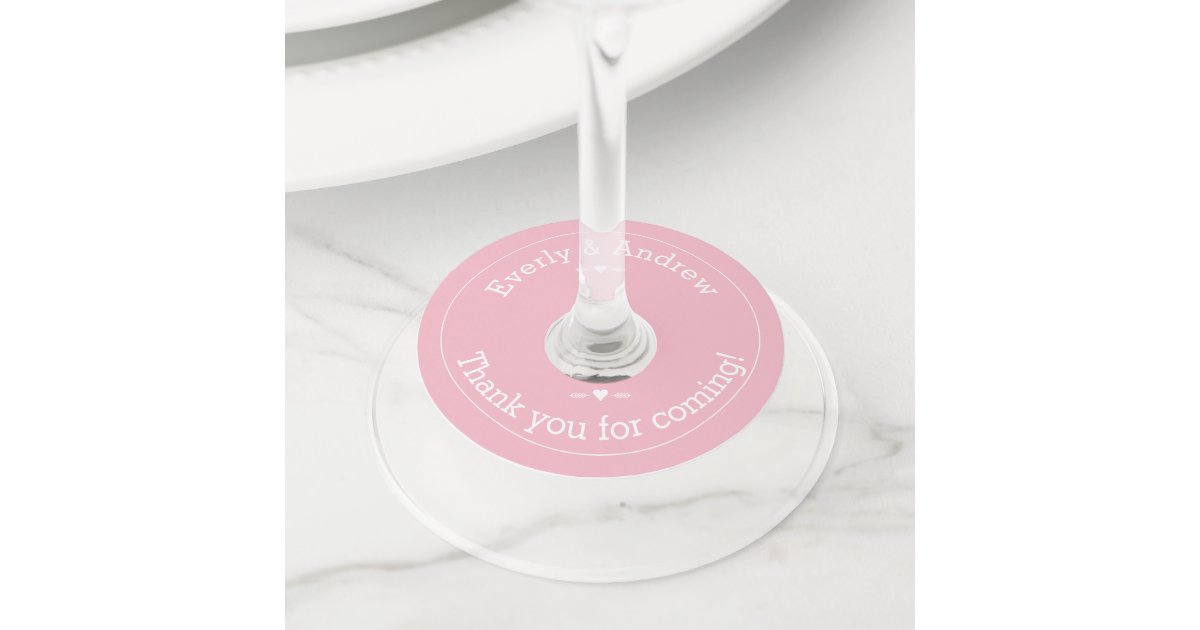 Any Custom Color Wedding Wine Glass Tag Zazzle Com