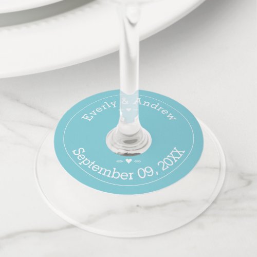 Any Custom Color Wedding Wine Glass Tag