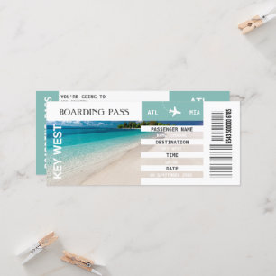 ANY destination airplane boarding pass weekend Invitation