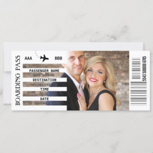 ANY destination boarding pass getaway DIY photo Invitation