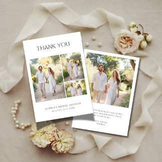 Any Event 4 Photo Wedding Bridal Shower Thank You Card