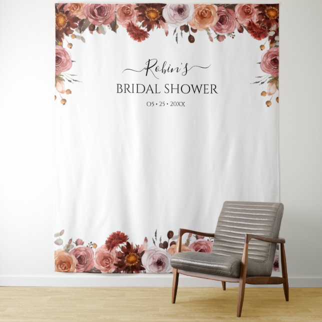 Any Event Blush and Burgundy Floral Photo Backdrop (In Situ)