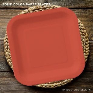 Any Event Burnt Orange Solid Color Paper Plates