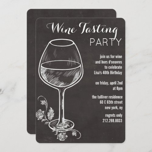 ANY EVENT _ Chalk Wine Glass Invitation
