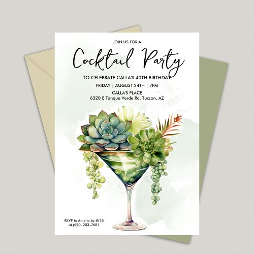 ANY EVENT _ Cocktail Greenery Invitation