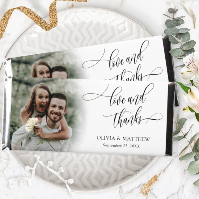 Any Event, Custom Photo, Love and Thanks Chocolate Hershey Bar Favors (Creator Uploaded)