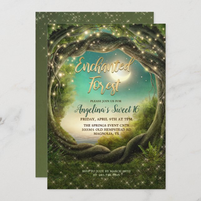 ANY EVENT - Enchanted Forest Invitation (Front/Back)
