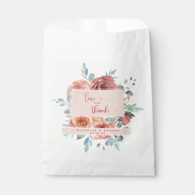 Any Event, Ethereal Floral, Rose Gold Favor Bag (Front)
