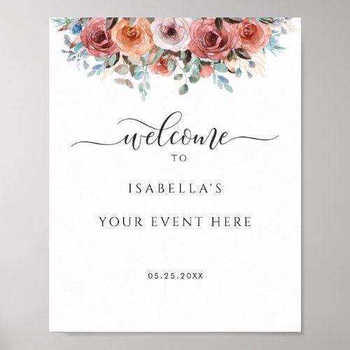 Any Event Ethereal Floral Welcome Sign